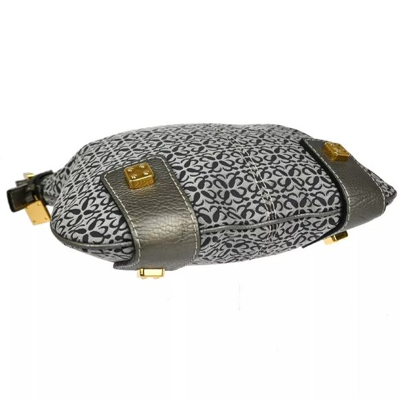 LOEWE Logo New Road Line Crossbody Shoulder Bag Canvas Leather Gray - Picture 5 of 16